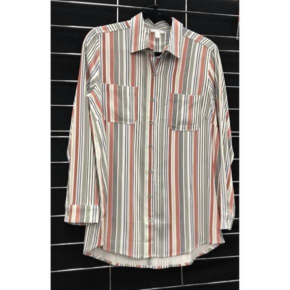 NEW TRIBAL striped button down shirt in multi - Picture 1 of 1